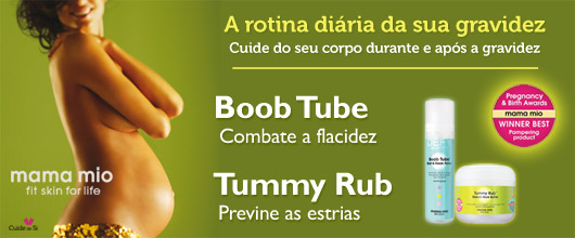 A rotina diária da sua gravidez! Cuide do seu corpo antes e após a gravidez. Mama Mio Tummy Rub previne as estrias e Mama Mio Boob Tube combate a flacidez!