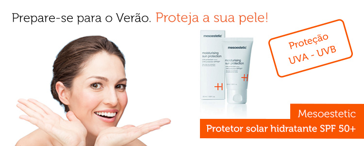 Proteja-se do sol com o Protetor solar hidratante SPF 50+ da Mesoestetic